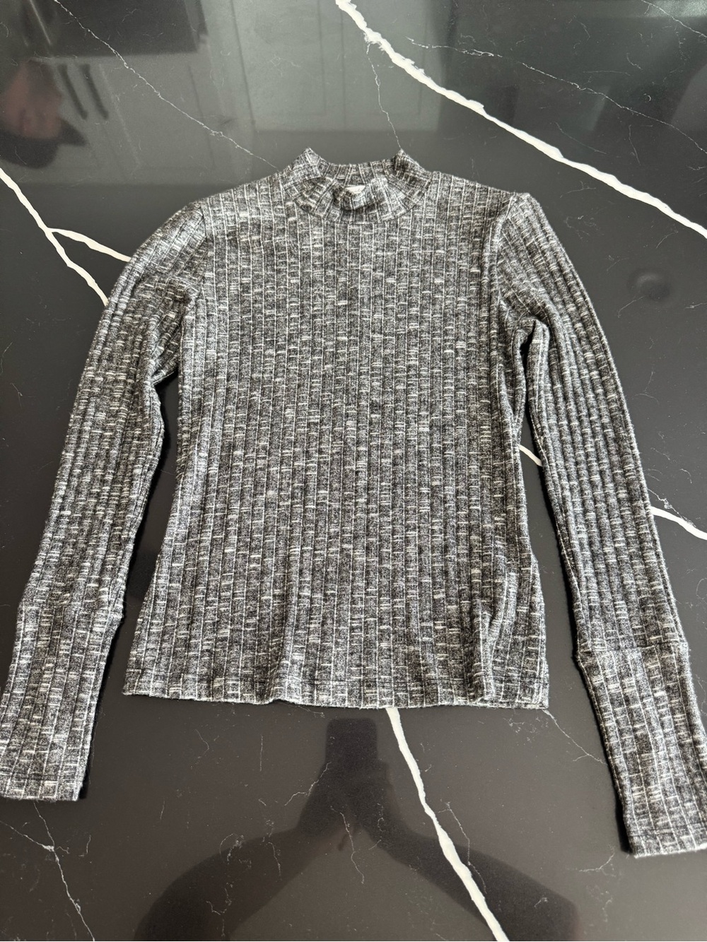 Michael Stars Charcoal Ribbed Turtleneck Sweater